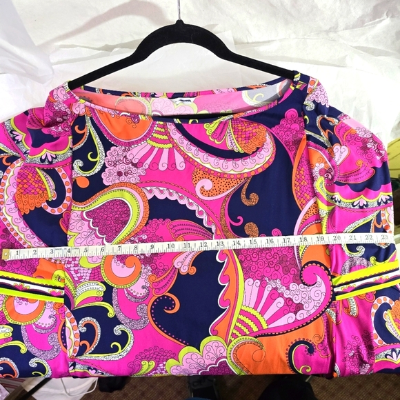 Trina Turk FRENCH RIVIERA Swim Cover Up Tunic Dress Pink Blue L Paisley Pink - Picture 2 of 7